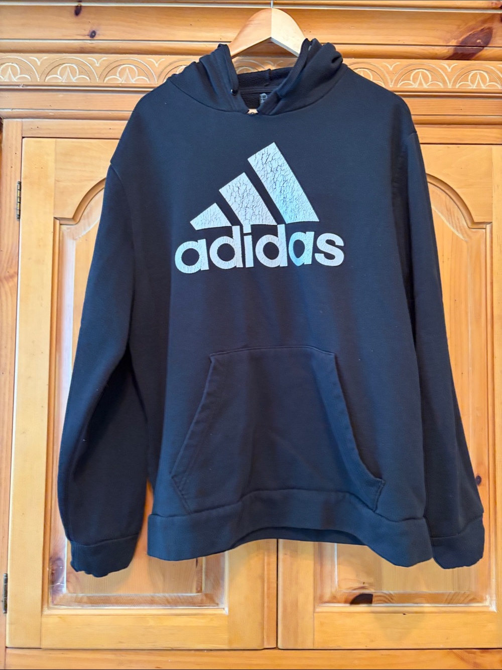 adidas Black hoodie Sweatshirt with White Logo
